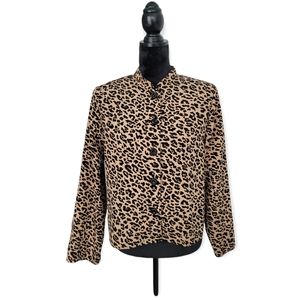 Leopard Animal Print Shoulder Padded Blazer